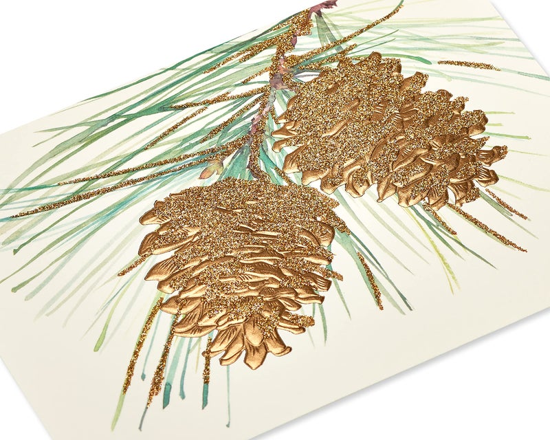 Papyrus Holiday Cards Boxed with Envelopes, Wonderful Year to Come, Pinecones (14-Count) - Image 4
